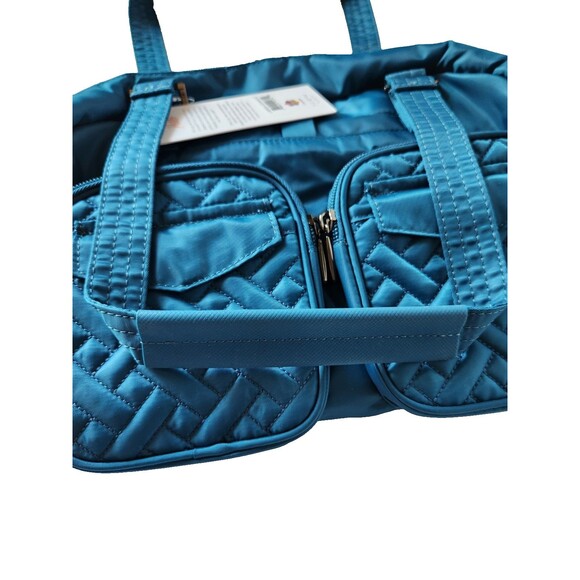 Lug Jumper Carry-All Tote Travel Bag Purse Ocean Blue Removeable Adj Strap RFID - Picture 4 of 14